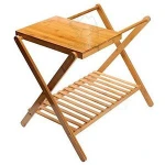 Durable Bamboo Suitcases Racks Foldable Baggage Holder