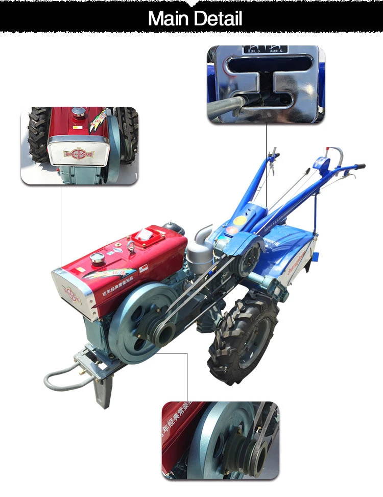 Durable multi-model 15 hp walking tractor