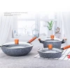 Eco-friendly 3 pcs aluminum alloy non-stick granite cookware set