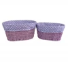 Eco-friendly Hand Woven Paper Rope imitation Wicker Home Storage Fruit Baskets with fabric liner
