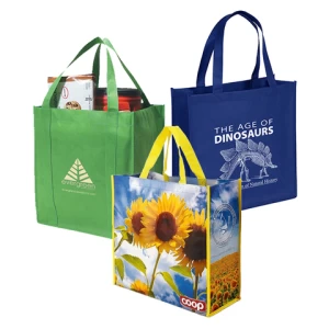 Eco friendly recyclable ultrasonic non woven grocery shopping totes custom sustainable reusable non-woven fabric bags