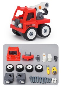 Educational Diy fire fighting truck plastic rescue vehicle model self assembly toys for nursery