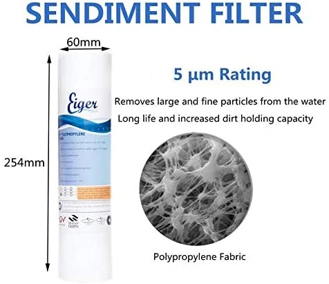 Eiger Sediment Replacement Cartridge 5 Micron Universal Water Filters Cheap Water Filter Housing Filters Water Softner