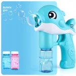 Electric Bubble machine for kids children toys  air bubble gun  led light music function animal camera design with bubble water