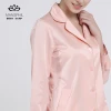 Elegant Women Homewear Silk Cotton Long Sleeve Turn Down Collar Mini Dress with Buttons Front Fly