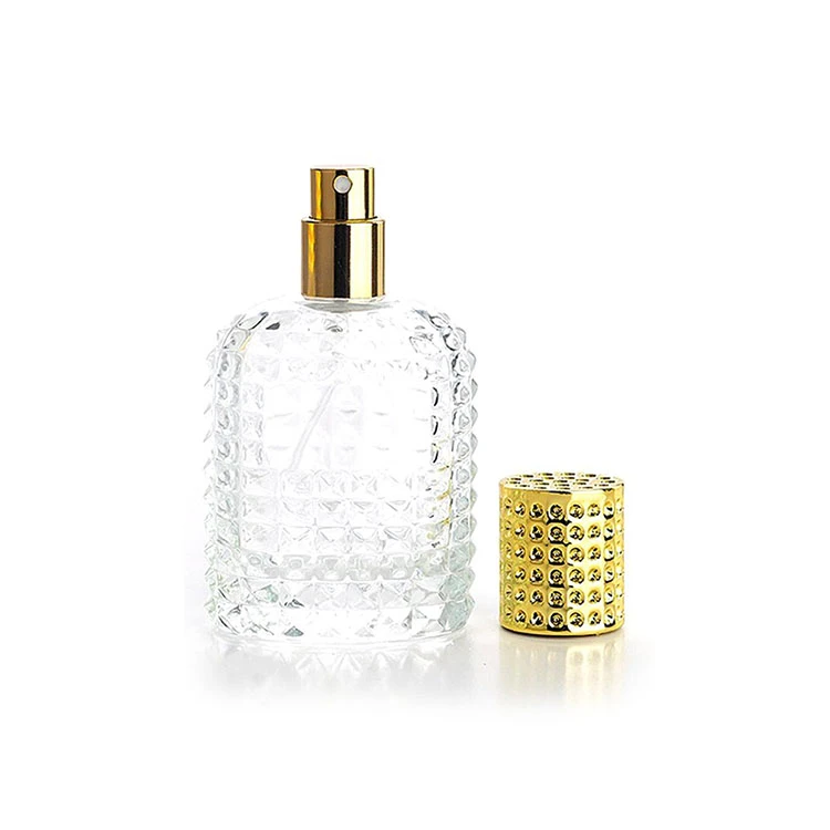 Empty refillsble glass perfume bottle 50 ml with Non-slip surface