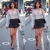 Import European supermodel street shoot with the same summer dress retro fashion skinny black polka dot blouse from China