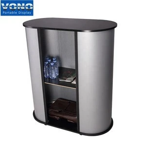 Exhibition Promotion Desk Table Portable Trade Show Counter w/ Inner Shelf, Carrying Case