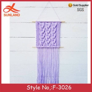 F-3026 new last design knitted crochet cable tapestry wall hangings boho baby nursery decor