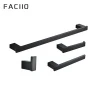 FACIIO Wall Mounted 304 stainless steel bathroom black 4 pcs accessory set