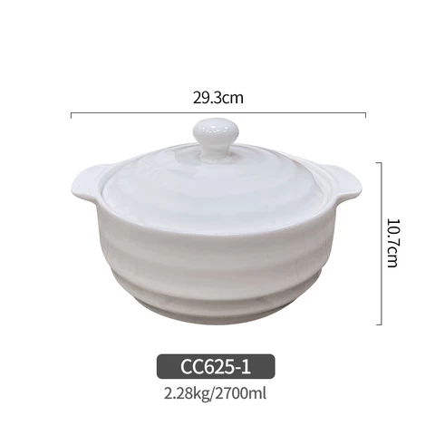 factory direct sell big casserole ceramic buffet soup pot with gold color cheap soup pots