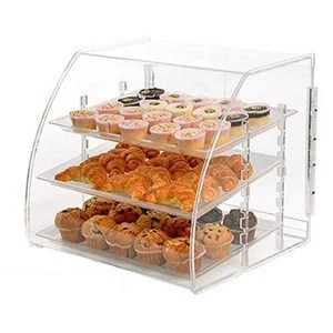 Factory Outlet 3 Removable tray Clear Acrylic bread Pastry Container Bakery Display Rack For Sales
