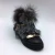 Import Factory price fashion flat women raccoon fur ankle boots girls from China