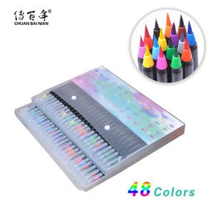 Factory Price Wholesale 48+2 Colors Watercolor Calligraphy Brush Pen Marker Pen for Gift