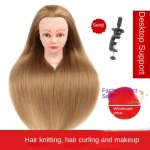 Factory Price Wholesale Hairdressing Mannequin Head Simulation Doll Hairstyle Hairdressing Model Head Up-Do Braided Hair Makeup