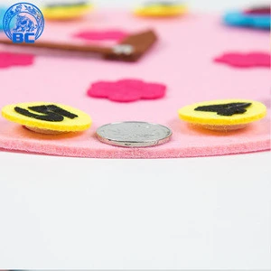 Factory supplies  handmade DIY Non-woven fabric Felt Clock for kids