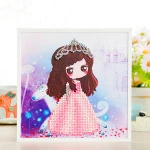 Factory supply 20*20CM mini white frame educational toy DIY diamond painting for kids