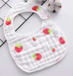 factory wholesale 8-layer gauze U-shaped customized baby printing  pure cotton absorbent thickened Baby Bib