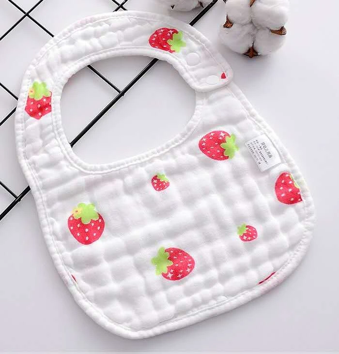 factory wholesale 8-layer gauze U-shaped customized baby printing  pure cotton absorbent thickened Baby Bib