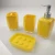 Import Factory Wholesale Durable Bathroom gift acrylic 4pcs yellow bath accessory set China bath set from China
