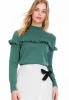 Factory wholesale flounce design wool top brand sweaters for women