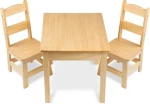 Factory wholesale modern style indoor kids table and stool set table and two chairs