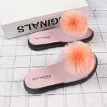 Fashion indoor and outdoor womens shoes, fur and non-slip women slippers