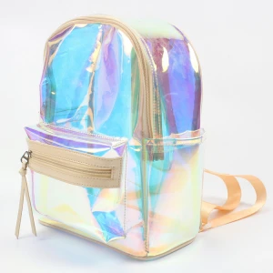 Fashion Laser  PVC Magic Sliver Mini Holographic School Bags for Girls Backpack
