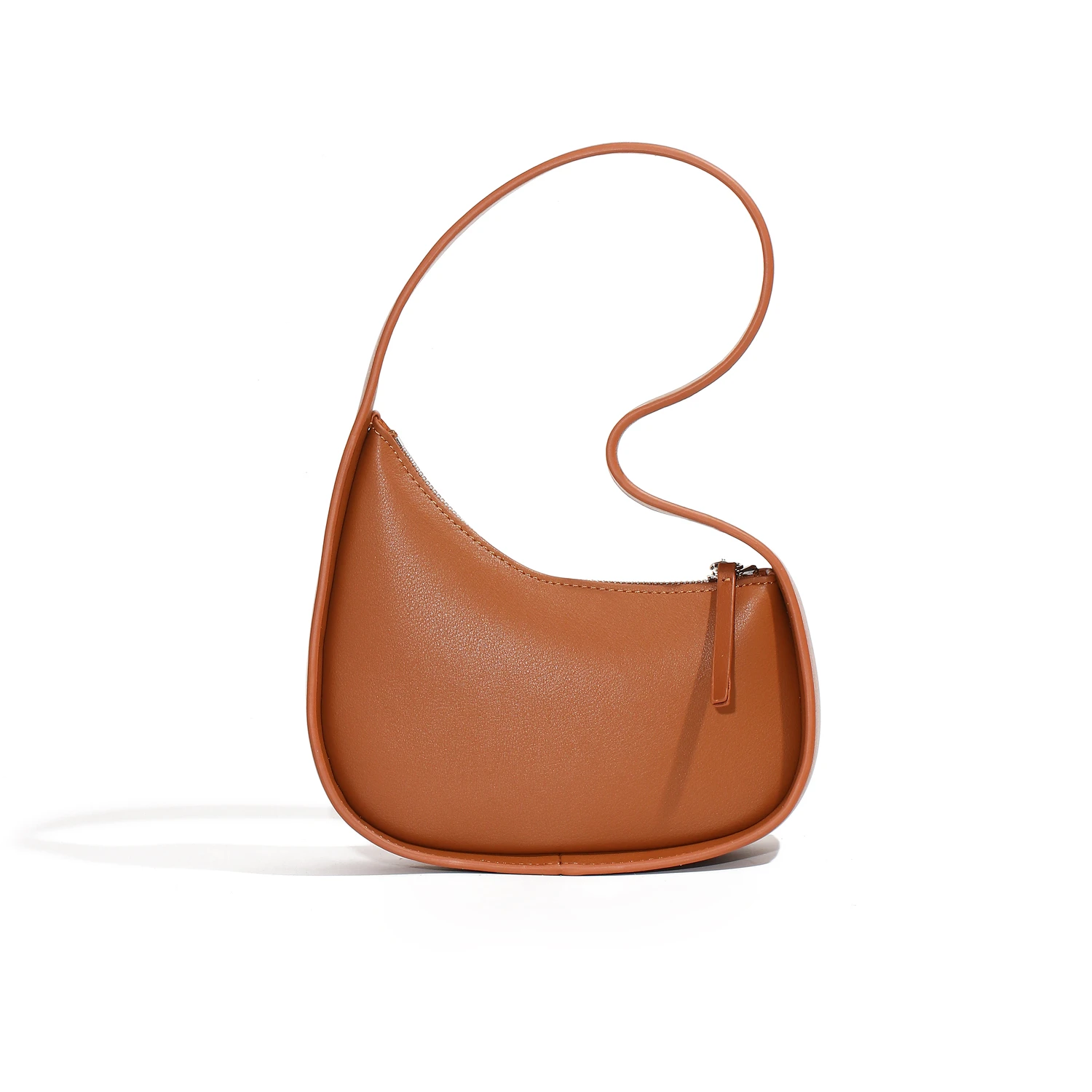 Fashion Pure Color Leather shell Shape Woman Shoulder Bag 2021