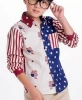 Fashion wholesale boys shirts stars stripes printed children dress shirts