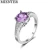 Import Fashion women accessories elegant lady ring plating platinum inlay zircon amethyst rings from China