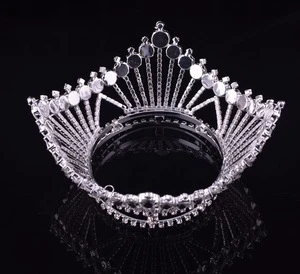 Fashion Zhanggong Crystal Baby Hair Accessories Kings Full Round Pageant Crown