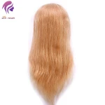 female hair training head with shoulder,lifelike vinyl long hair 22" dolls,gold manniquin head with hair