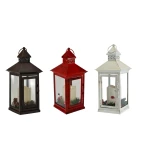 Flameless LED 13.5" Lantern w/ Holiday Berry and Pine Ring On Sale