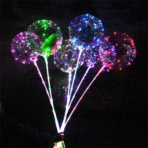 Flashing Christmas Led Light Balloon With Stick Helium Transparent Wedding Birthday Decorations