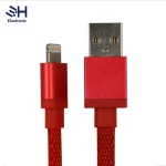 Flat Braided Aluminum Housing MFI Certified 8 Pin Usb Charging Cords for iPhone iPad iPod USB Sync Charger Data Cable Cord