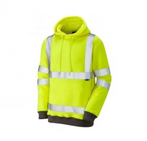 Fluorescent safety clothing 100% polyester custom reflective hoodie pullover fleece hoodies