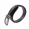 FM brand custom logo metal belt fashion genuine cow leather men reversible buckle adjustable leather belt