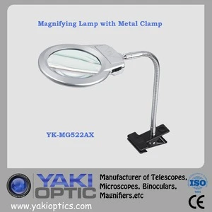 Foldable Magnifying Lamp with Metal Clamp