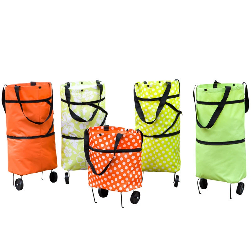 Foldable Shopping Trolley Bag on Wheels Collapsible Trolley Bags supermarket tug shopping bag