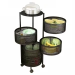 folding trolley home storage kitchen rack kitchen storage seasoning organizer spice rack storage shelf rack