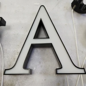Frontlit frame less rimless acrylic name board designs shop letters signs
