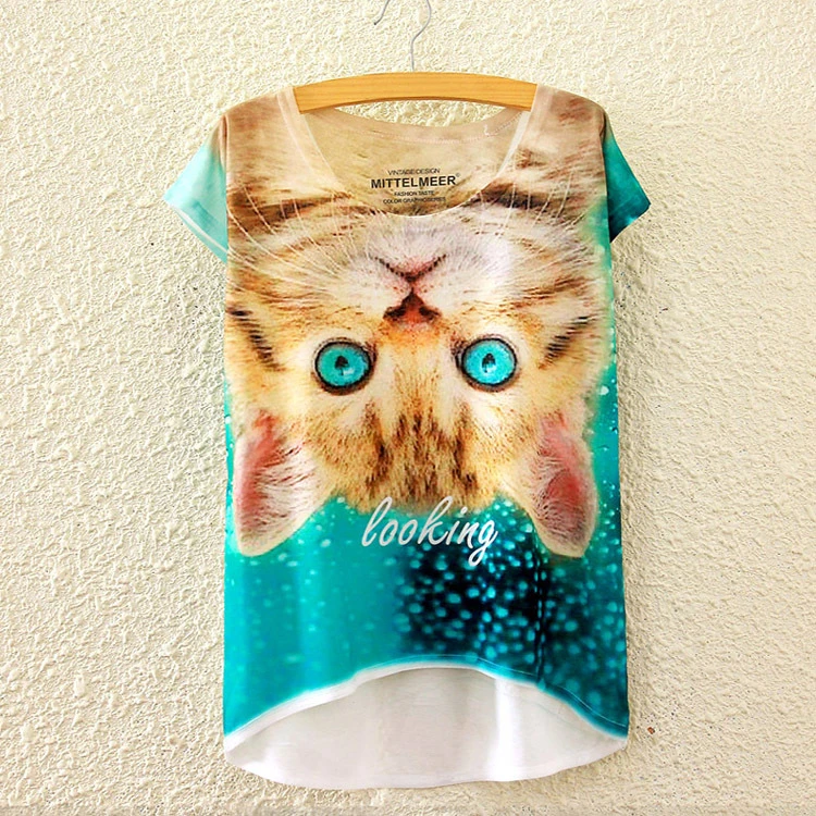 Funny Cat Bowknot Graphic Tees Women Casual Kawaii T-Shirt Girl Top Femme Tee-shirt Camisetas Mujer