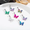 G002 16*22mm Light Luxury Silver Plated Illusionary Aurora Butterfly Pendant DIY Accessories Crystal Butterfly Charms Supplier