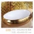 Import G325 Chaozhou factory direct supply ceramic gold color faucet oval shape wash hand art basin from China