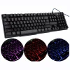 Gaming Keyboard,  USB Wired PC & Computer Keyboard with Rainbow LED Backlit, Ergonomic Wrist Rest for Windows, XP Layout, 3color