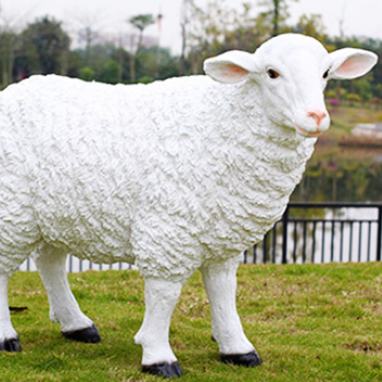 garden decoration animatronic life size fiberglass sheep