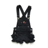 Girls french terry  suspenders spring and autumn style embroidered suspenders