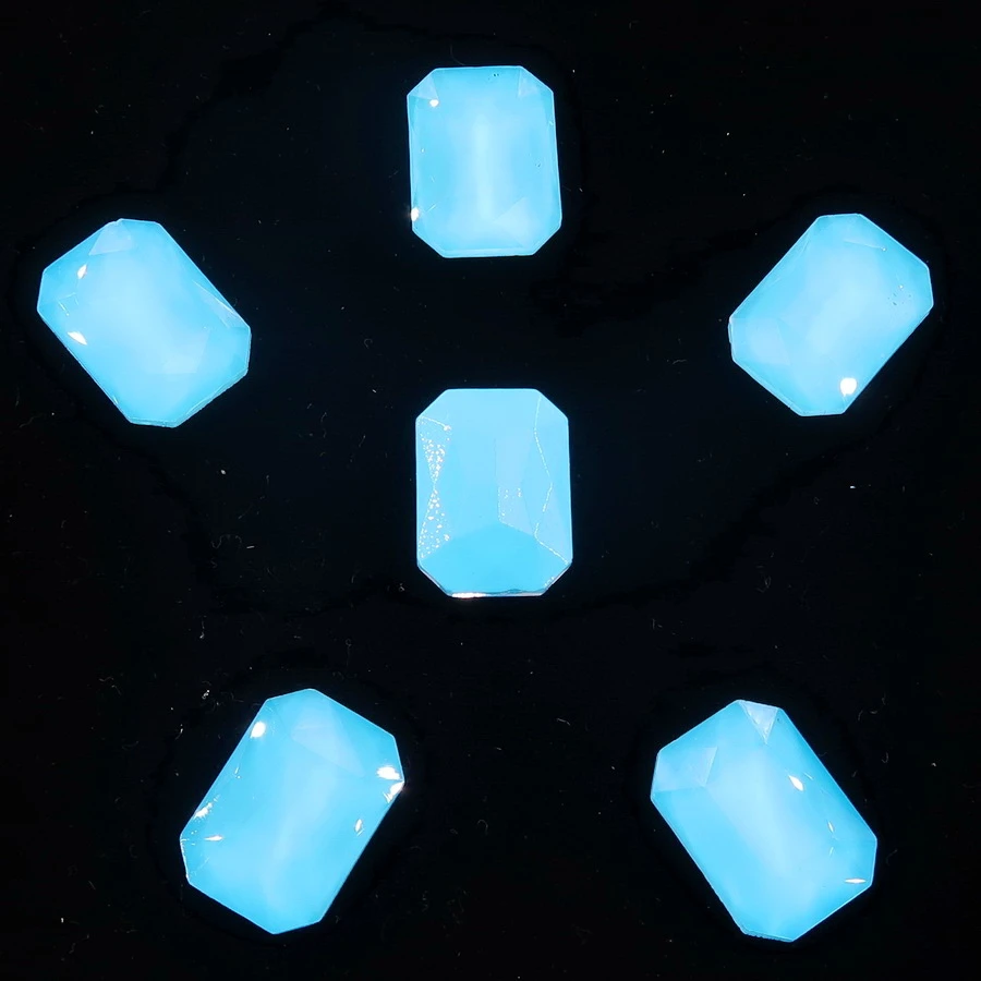 Glass Crystal 13*18MM Jelly Candy Rectangle Shape Glue On Rhinestone Beads Applique Handicraft Diy
