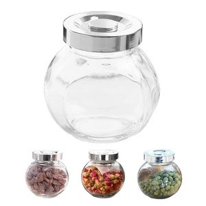 Glass Storage Jars - Small Storage Containers with Metal Lid Airtight Spice Bottles Condiment Jar for Canning, Storing, Pickling